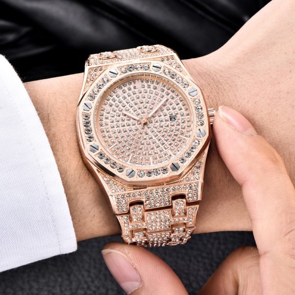 Luxusní pánské safírové hodinky TOPGRILLZ - Zlata