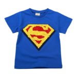 Dětské letní triko se superhrdiny pod měnícíma se flitrama - Iron-man-bila, 8-let