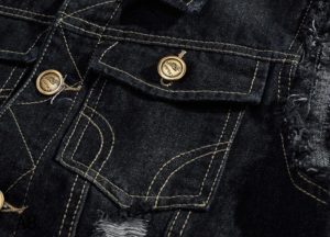 Pánská džínová vesta v kovbojském vzhledu - Tmavomodra, 5xl