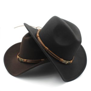 Módní kovbojský klobouk s opaskem