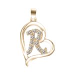 Náhrdelník s písmenem ve tvaru srdce - R-silver