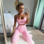 Dámská sexy fitness slim souprava Skyler - Pink, L