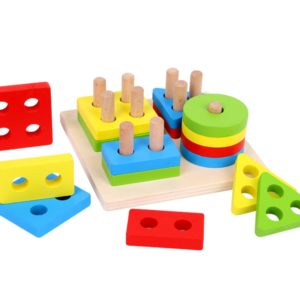 Dřevěná vzdělávací hračka pro děti - geometrické tvary