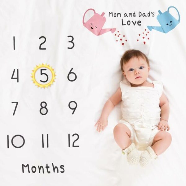 Dětská foto dečka na růst miminka - Cerveny-set