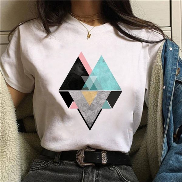 Elegantní dámské tričko s geometrickými tvary - 0012704, Xl