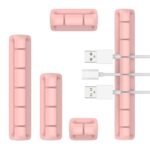 Silikonový držák - organizér na kabely - Pink-7