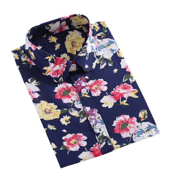 Jarní, podzimní vzorovaná košile s dlouhým rukávem - Nz004-05, 4xl