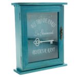 Rustikální retro dřevěná schránka na klíče - Blue