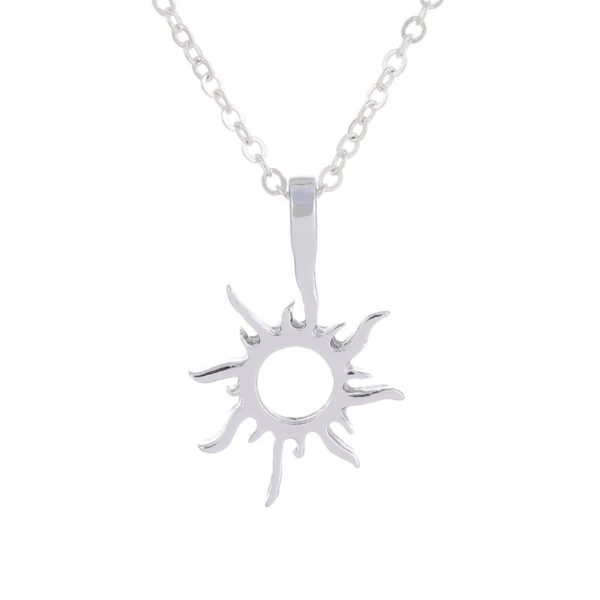Dámský náhrdelník s přívěskem ve tvaru slunce - Silver