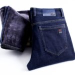 Stylové zateplené pánské džíny Jacoob - 40, Fleece-blue