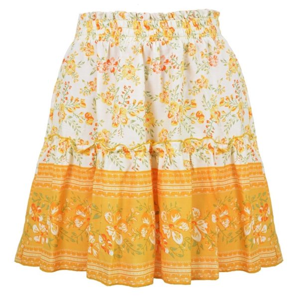 Letní dámská mini sukně se vzory - Yellow, Xl