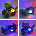LED autíčko transformer -  Dinosaurus - Cervena