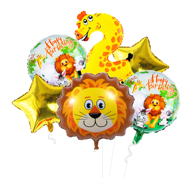 Set nafukovacích balónků a nafukovacích čísel s tématem safari