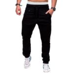 Pánské trendy joggers kalhoty s vázáním - Dark-gray, 3xl