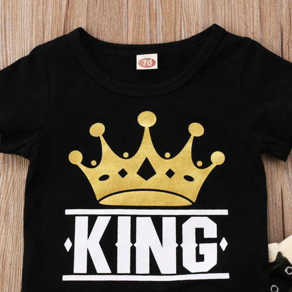 Dětská stylová souprava King – kalhoty + tričko - Black, 4r