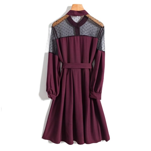 Nádherné síťované šaty Bianca - Burgundy, M