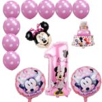 Set balónků Mickey & Minnie k prvním narozeninám 12 ks - Modra