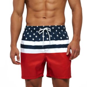 Stylové pánské plavky s americkou vlajkou