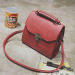 Dámská módní retro mini koženková kabelka Leilani - Red, 18-17-8-cm