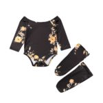 Novorozenecký módní set s květinovým motivem - Black, 18-24-mesicu-2