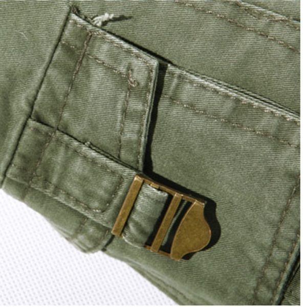 Pánské stylové kalhoty s kapsami Military - Hneda, 42