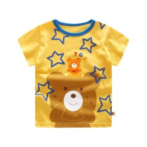 Dětské tričko s roztomilým potiskem medvídka a krátkým rukávem