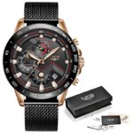 Pánské módní luxusní chronografové hodinky z nerezi - Stribrna-bila
