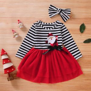Dětské vánoční trendy šaty Santa