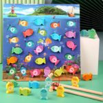 Dětská vzdělávací dřevěná hra Magnetické rybaření - Cislice