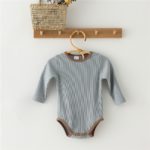 Dětské žebrované kojenecké body s čepičkou - Modra, Novorozenci