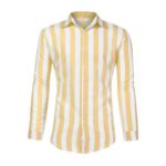Pánská módní pruhovaná košile - Yellow, 4xl