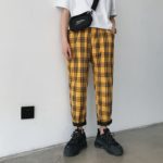 Pánské kostkované kalhoty v hip-hop stylu - W4, 5xl