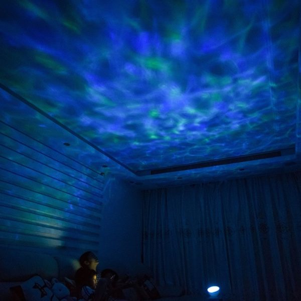 Relaxační noční hudební projektor - Vlny oceánu - Black