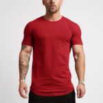 Basic pánské pohodlné bavlněné fitness triko s krátkým rukávem - Bila, Xxl