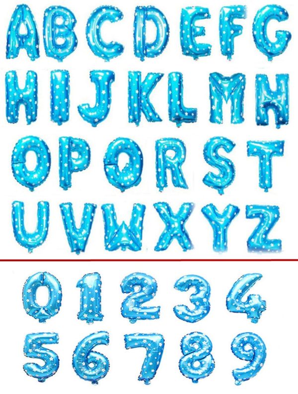 Narozeninové dekorační balónky - číslice a písmena - Blue, 9
