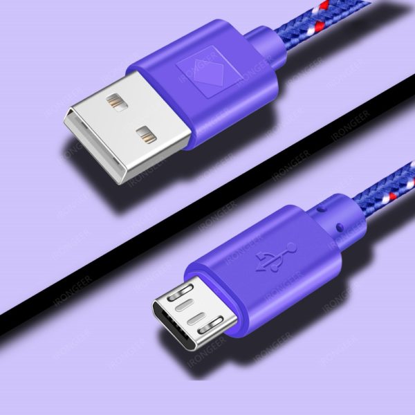 Barevný nabíjecí kabel pro Android - Purple, 3-metry