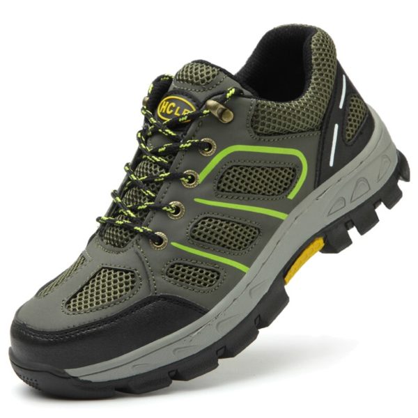 Pánské trekingové boty s ocelovou špičkou - Zelena, 46