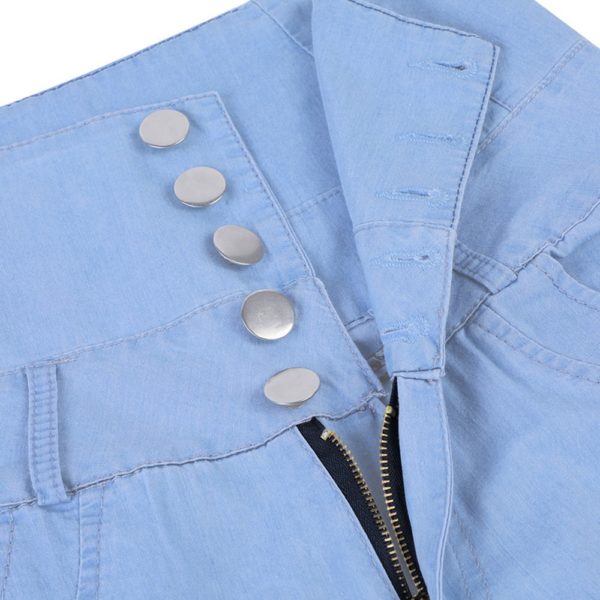 Dámské slim fit džíny s vysokým pasem - Modra, Xxxl