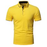 Pánské ležérní jednobarevné kvalitní triko s límečkem a krátkým rukávem - Modra, Xxxl