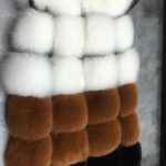 Luxusní dámská kožešinová tříbarevná vesta LUX - Hneda, Xxxl