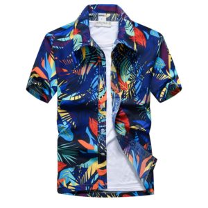 Pánská košile modrá košile v havajském stylu