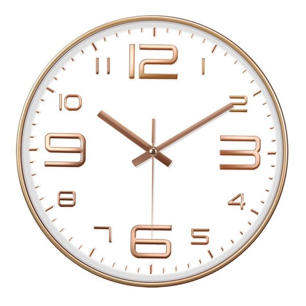 Velké nástěnné hodiny v elegantním dekoru - White-frame-on-green, 30-cm