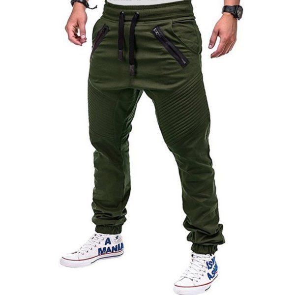 Pánské trendy joggers kalhoty s vázáním - Dark-gray, 3xl