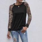 Dámské tričko s tygřím vzorem a dlouhým rukávem - 4xl, Lx073-black