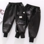 Dětské koženkové kalhoty s tkaničkou - As-show-173, 24mesicu