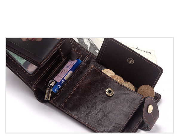 Pánská kožená praktická peněženka (Coffee BOX)