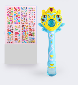 Dětská kouzelná hůlka na mýdlové bublinky - Blue-and-5-stickers