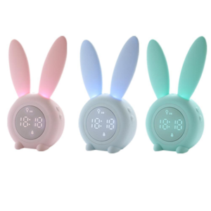 LED budík pro děti s králičími oušky