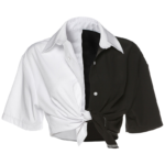Dámská černobílá košile s krátkým rukávem Charlotte - Bila, L