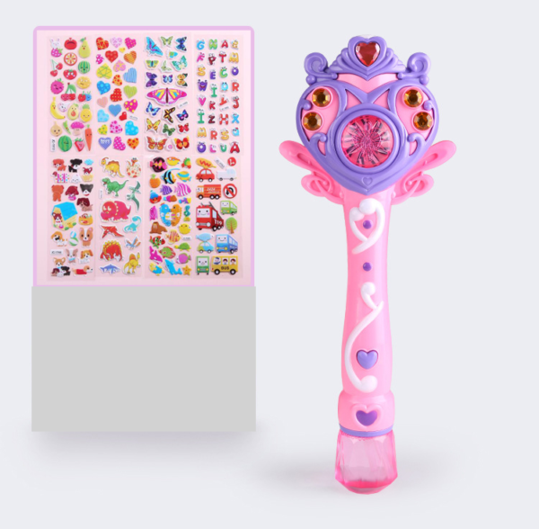 Dětská kouzelná hůlka na mýdlové bublinky - Blue-and-5-stickers